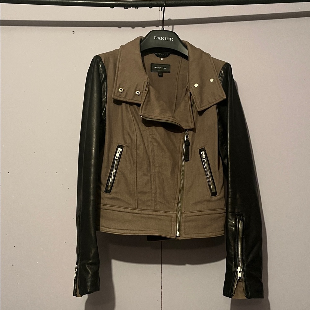 MACKAGE LEATHER & CANVAS JACKET